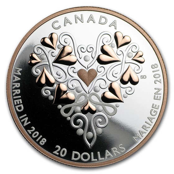 2018 Canada 1 oz Silver $20 Best Wishes on Your Wedding Day 2018 Canada 1 oz Silver $20 Best Wishes on Your Wedding Day